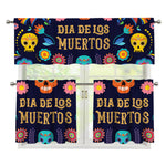 Cinco de Mayo Day Of The Dead Print 3 Piece Kitchen Curtains