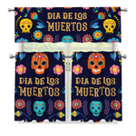 Cinco de Mayo Day Of The Dead Print 3 Piece Kitchen Curtains