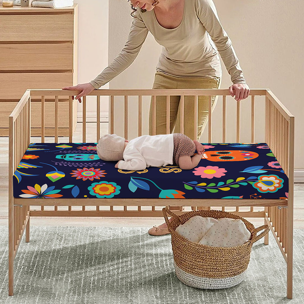 Cinco de Mayo Day Of The Dead Print Baby Crib Sheet