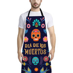 Cinco de Mayo Day Of The Dead Print Bib Apron With Pocket