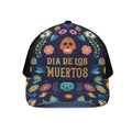 Cinco de Mayo Day Of The Dead Print Black Mesh Trucker Hat