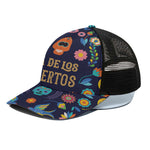 Cinco de Mayo Day Of The Dead Print Black Mesh Trucker Cap