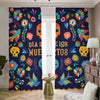 Cinco de Mayo Day Of The Dead Print Blackout Pencil Pleat Curtains