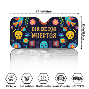 Cinco de Mayo Day Of The Dead Print Car Windshield Sun Shade