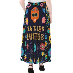 Cinco de Mayo Day Of The Dead Print Chiffon Maxi Skirt