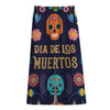 Cinco de Mayo Day Of The Dead Print Cotton Front Slit Maxi Skirt