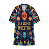 Cinco de Mayo Day Of The Dead Print Cotton Hawaiian Shirt