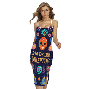 Cinco de Mayo Day Of The Dead Print Cross Back Cami Dress