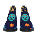 Cinco de Mayo Day Of The Dead Print Flat Ankle Boots