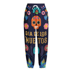 Cinco de Mayo Day Of The Dead Print Fleece Lined Knit Pants