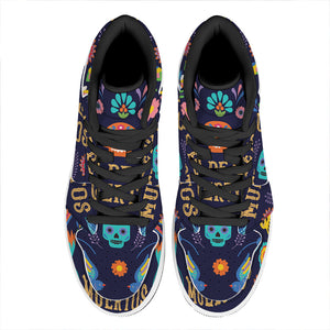 Cinco de Mayo Day Of The Dead Print High Top Leather Sneakers