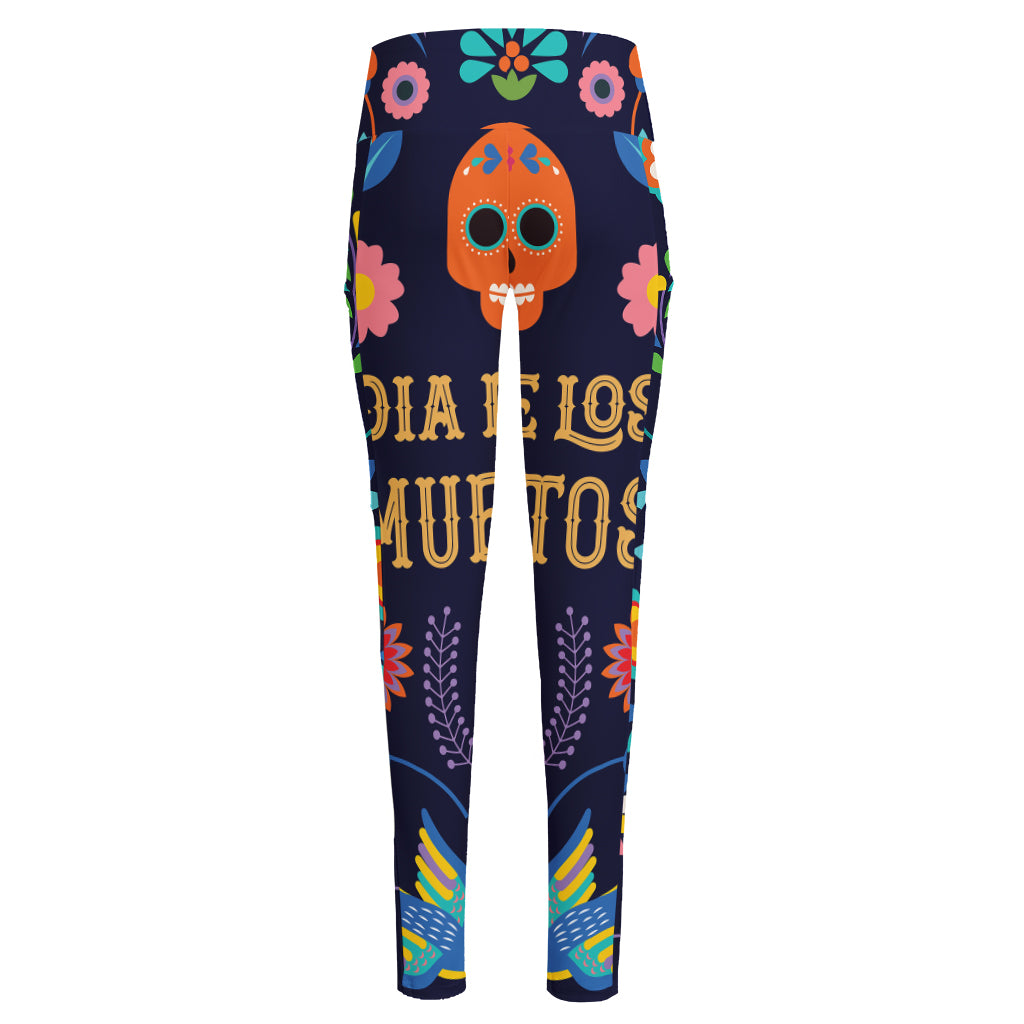 Cinco de Mayo Day Of The Dead Print High-Waisted Pocket Leggings