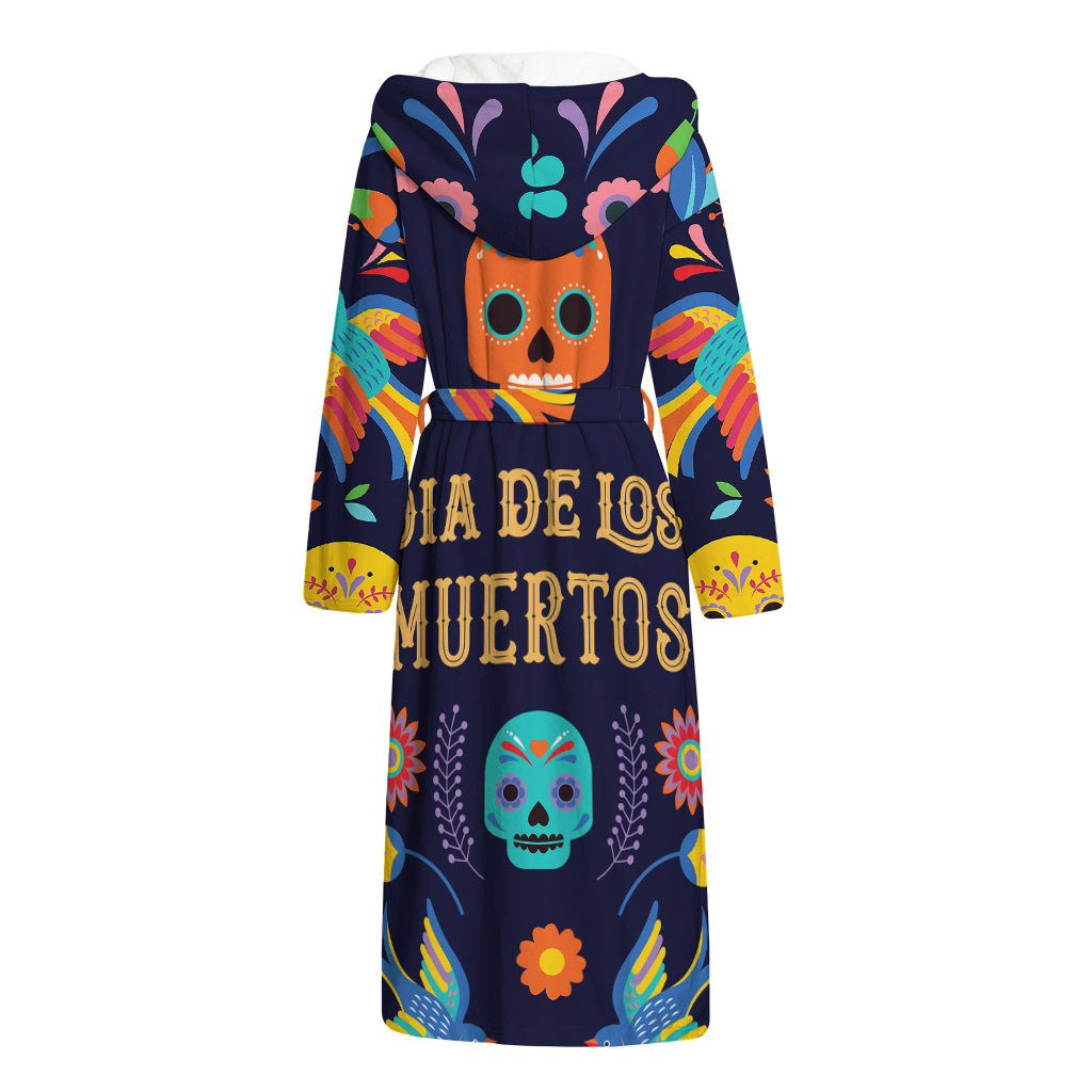 Cinco de Mayo Day Of The Dead Print Hooded Bathrobe