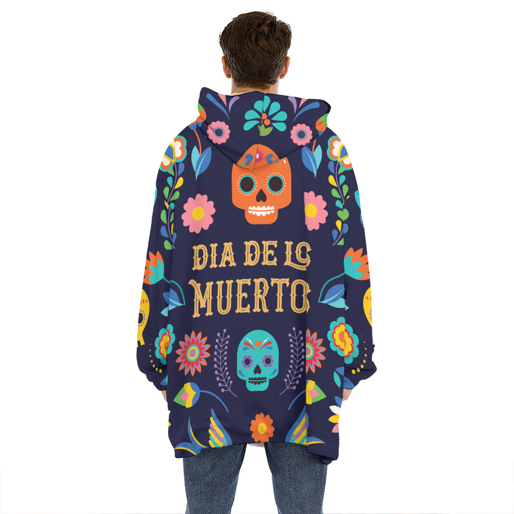 Cinco de Mayo Day Of The Dead Print Hoodie Blanket