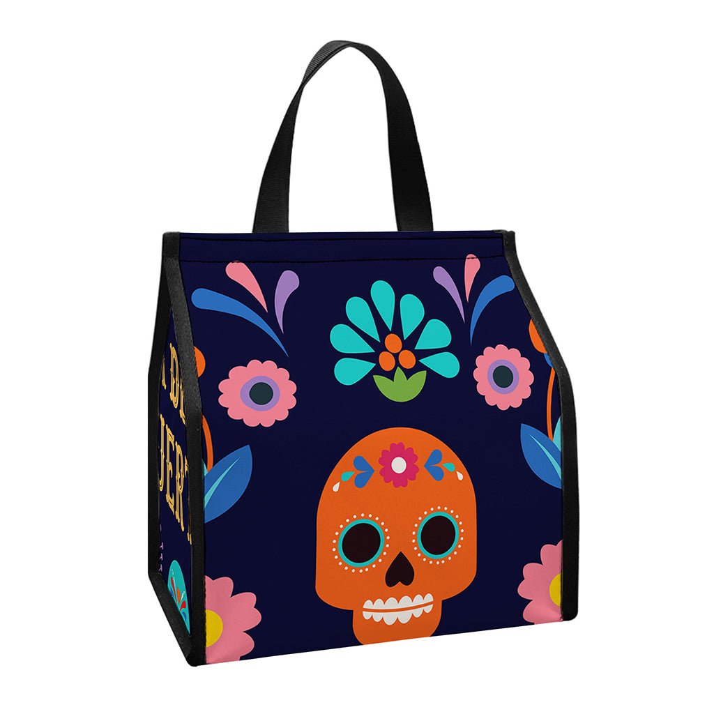 Cinco de Mayo Day Of The Dead Print Insulated Lunch Tote