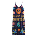 Cinco de Mayo Day Of The Dead Print Jersey Midi Cami Dress
