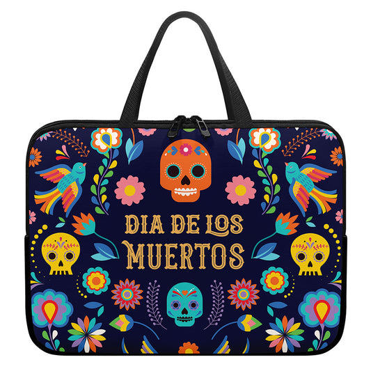 Cinco de Mayo Day Of The Dead Print Laptop Sleeve With Handle