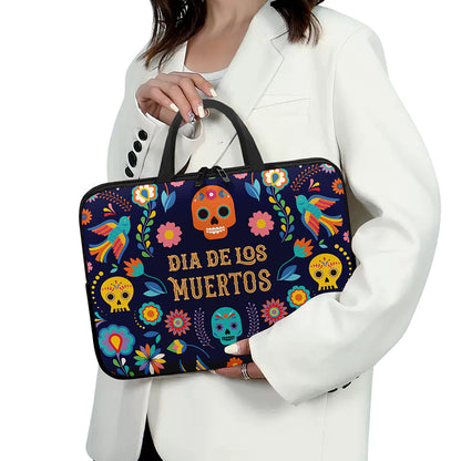 Cinco de Mayo Day Of The Dead Print Laptop Sleeve With Handle