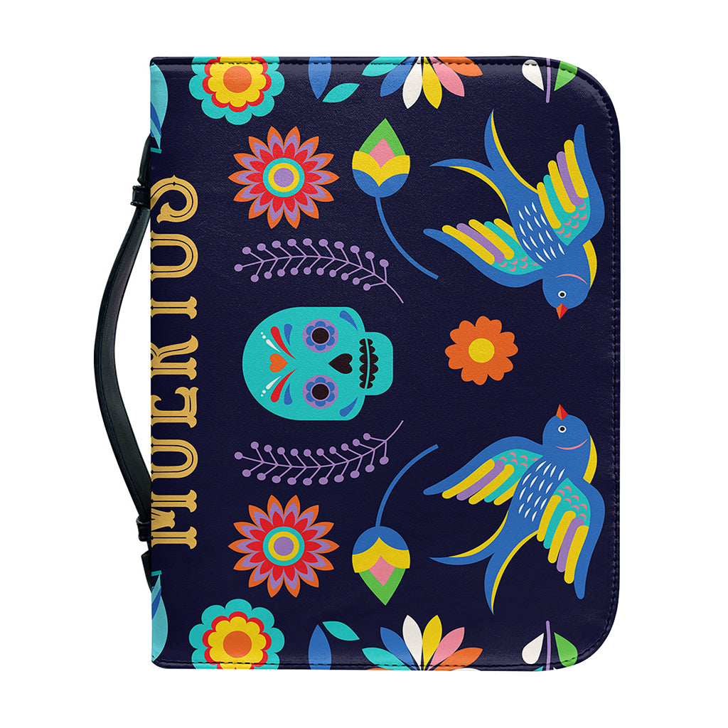 Cinco de Mayo Day Of The Dead Print Leather Bible Cover