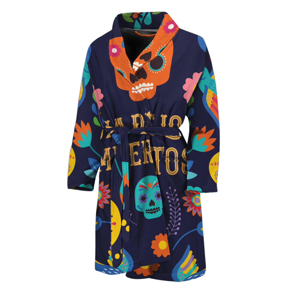 Cinco de Mayo Day Of The Dead Print Men's Bathrobe