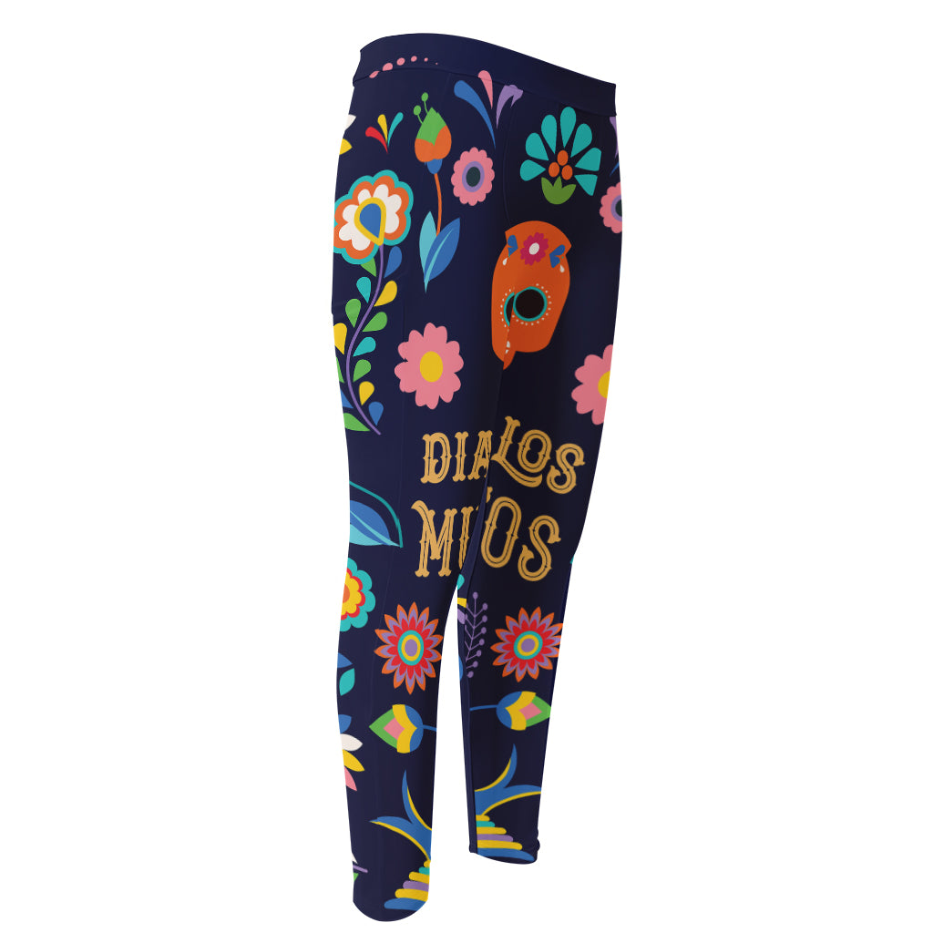 Cinco de Mayo Day Of The Dead Print Men's Compression Pants