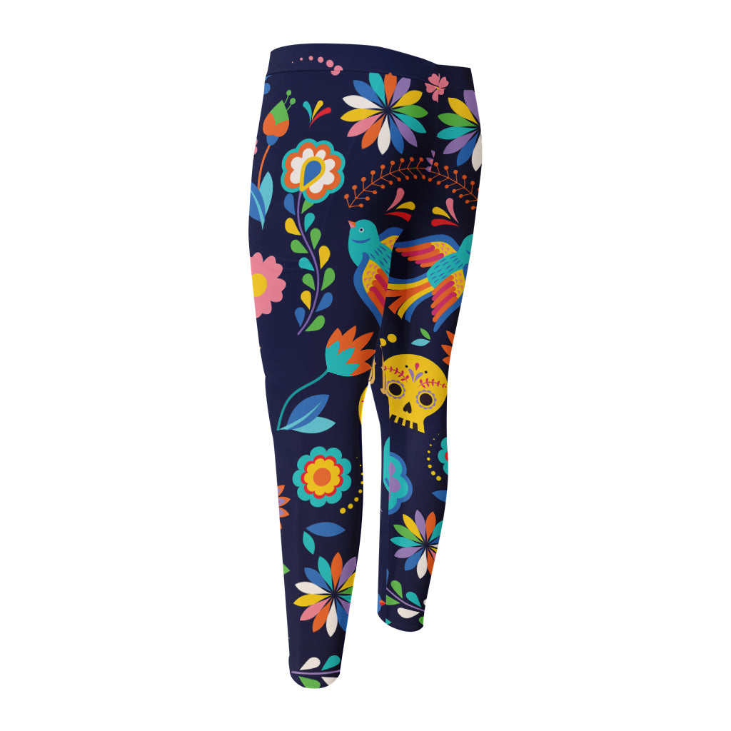 Cinco de Mayo Day Of The Dead Print Men's Compression Pants