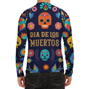 Cinco de Mayo Day Of The Dead Print Men's Long Sleeve Rash Guard