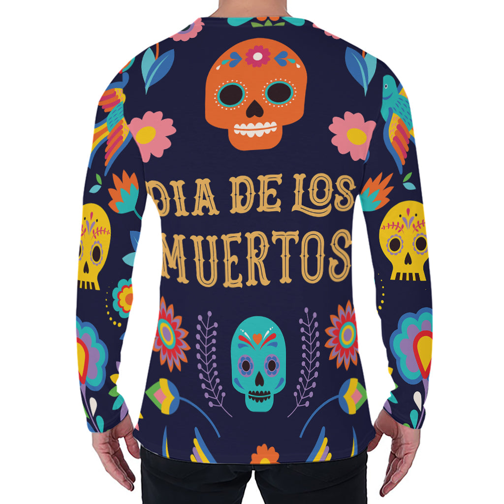 Cinco de Mayo Day Of The Dead Print Men's Long Sleeve T-Shirt