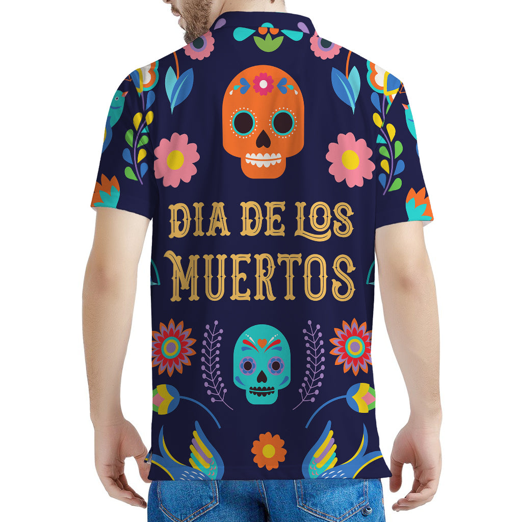 Cinco de Mayo Day Of The Dead Print Men's Polo Shirt