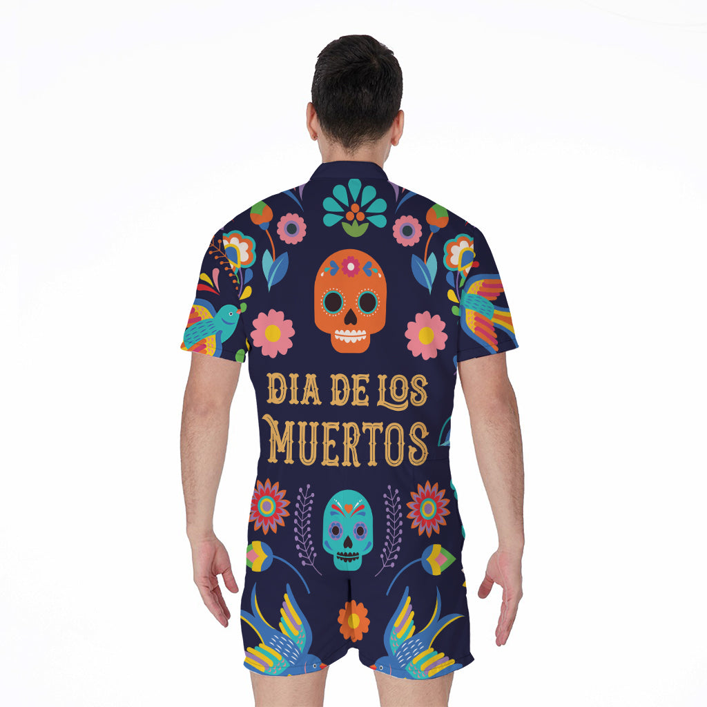 Cinco de Mayo Day Of The Dead Print Men's Rompers