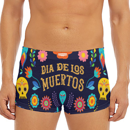 Cinco de Mayo Day Of The Dead Print Men's Short Boxer Briefs