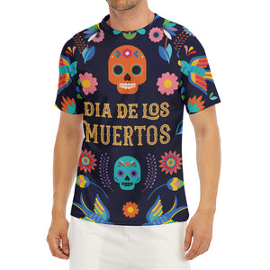 Cinco de Mayo Day Of The Dead Print Men's Short Sleeve Rash Guard