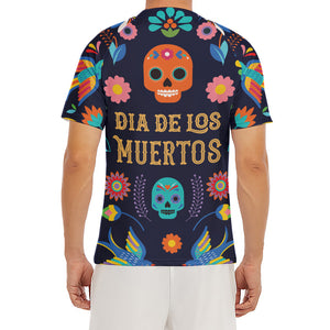 Cinco de Mayo Day Of The Dead Print Men's Short Sleeve Rash Guard