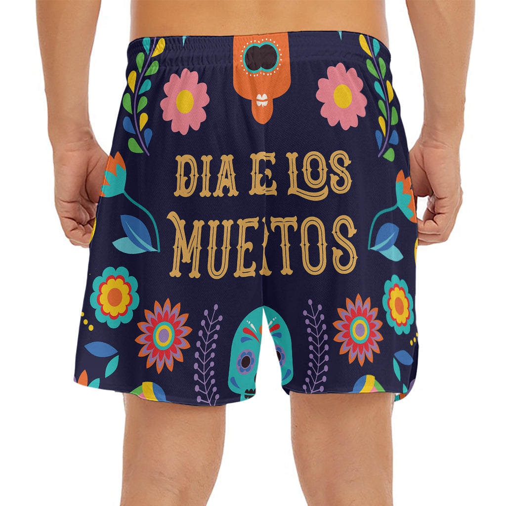 Cinco de Mayo Day Of The Dead Print Men's Split Running Shorts