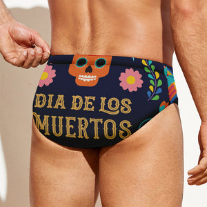 Cinco de Mayo Day Of The Dead Print Men's Swim Briefs