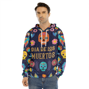 Cinco de Mayo Day Of The Dead Print Men's Velvet Pullover Hoodie