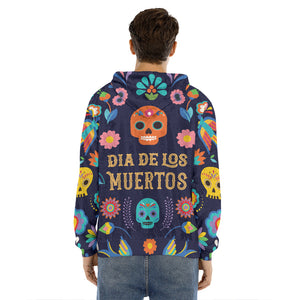 Cinco de Mayo Day Of The Dead Print Men's Velvet Pullover Hoodie