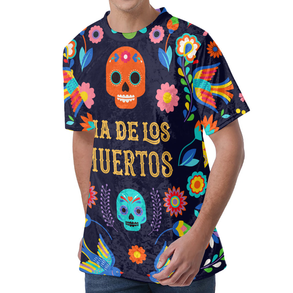 Cinco de Mayo Day Of The Dead Print Men's Velvet T-Shirt