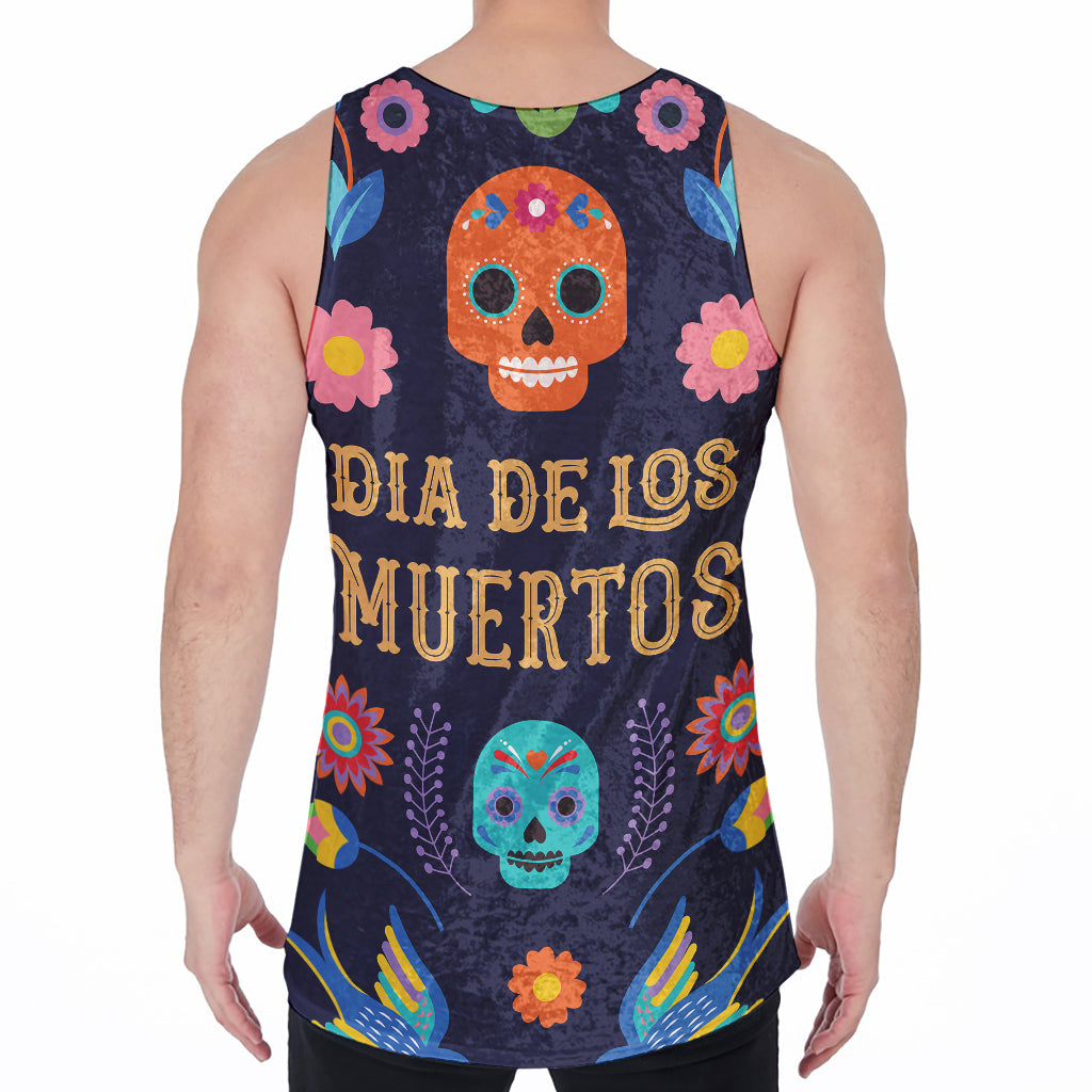 Cinco de Mayo Day Of The Dead Print Men's Velvet Tank Top