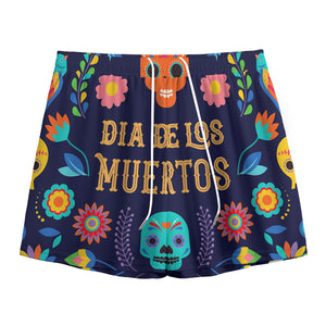 Cinco de Mayo Day Of The Dead Print Mesh Shorts