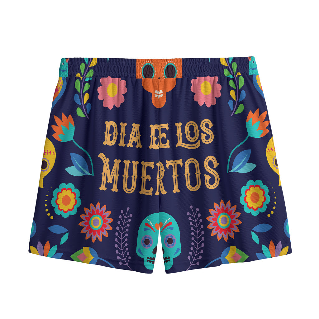 Cinco de Mayo Day Of The Dead Print Mesh Shorts