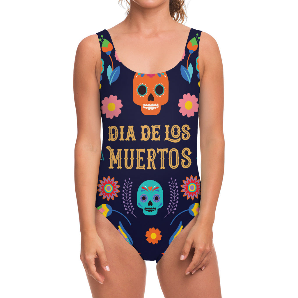 Cinco de Mayo Day Of The Dead Print One Piece Swimsuit