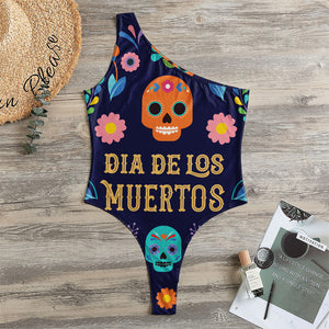 Cinco de Mayo Day Of The Dead Print One Shoulder Bodysuit