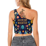 Cinco de Mayo Day Of The Dead Print One Shoulder Crop Top