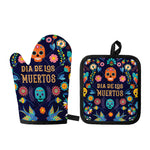 Cinco de Mayo Day Of The Dead Print Oven Mitt And Pot Holder Set