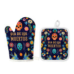 Cinco de Mayo Day Of The Dead Print Oven Mitt And Pot Holder Set