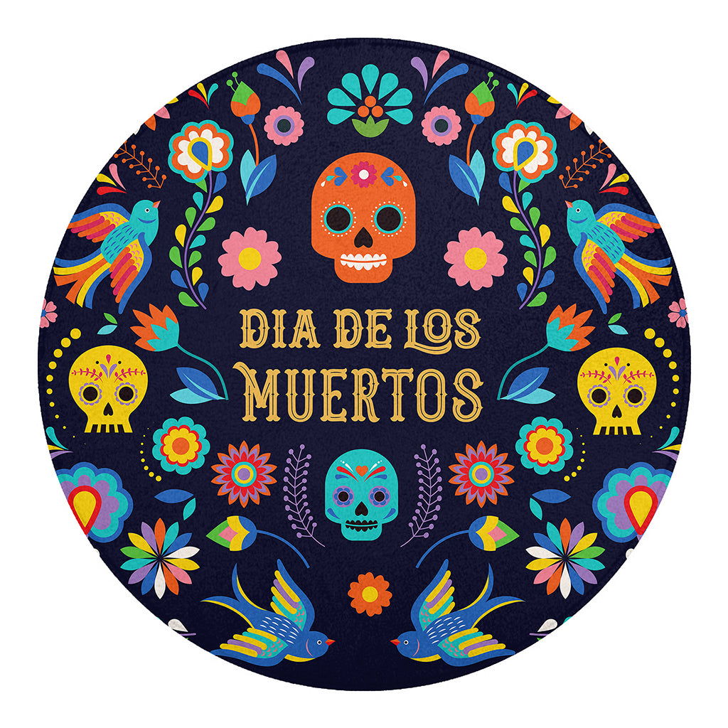 Cinco de Mayo Day Of The Dead Print Round Blanket
