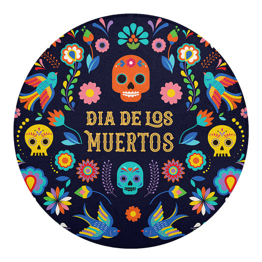 Cinco de Mayo Day Of The Dead Print Round Blanket