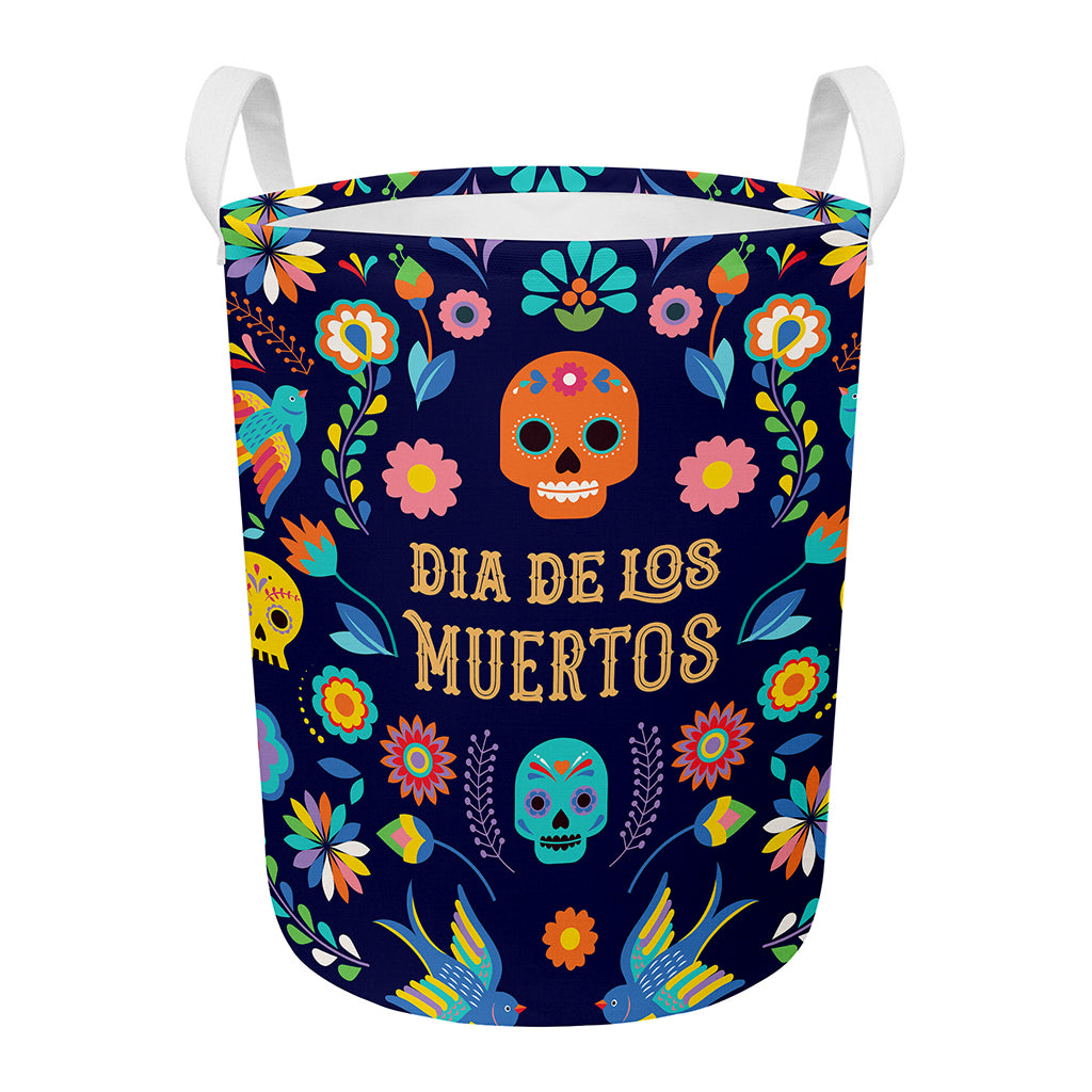 Cinco de Mayo Day Of The Dead Print Round Laundry Basket