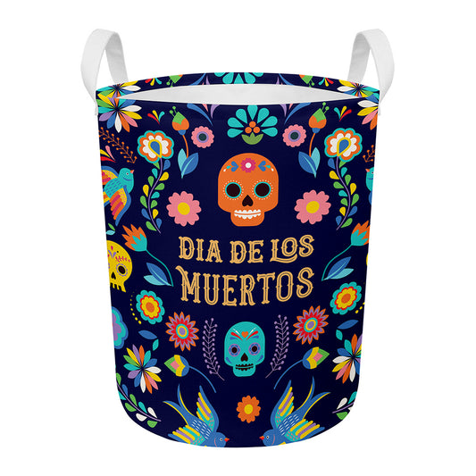 Cinco de Mayo Day Of The Dead Print Round Laundry Basket